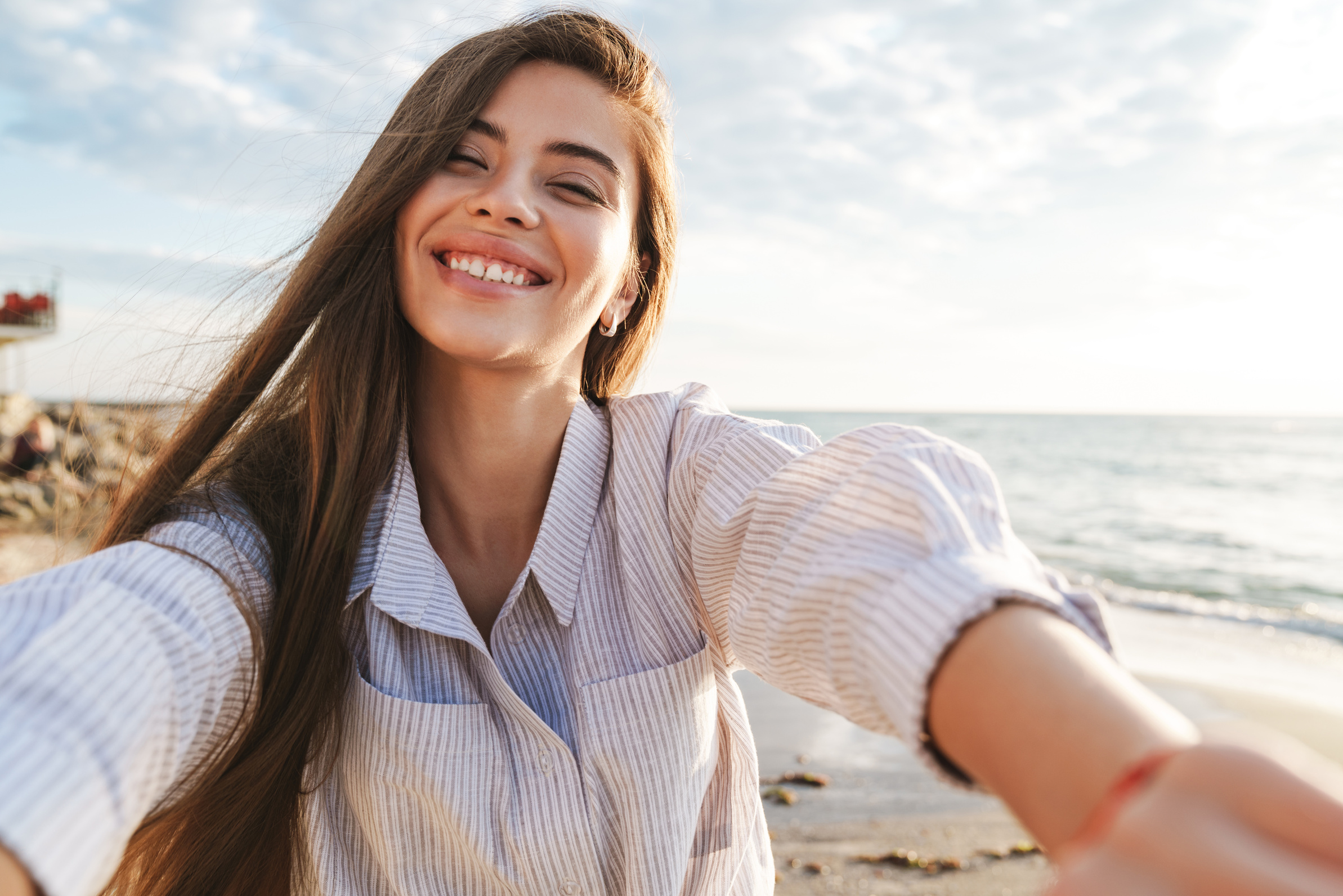 Beautiful Lovely Young Woman Wearing Summer Clothes